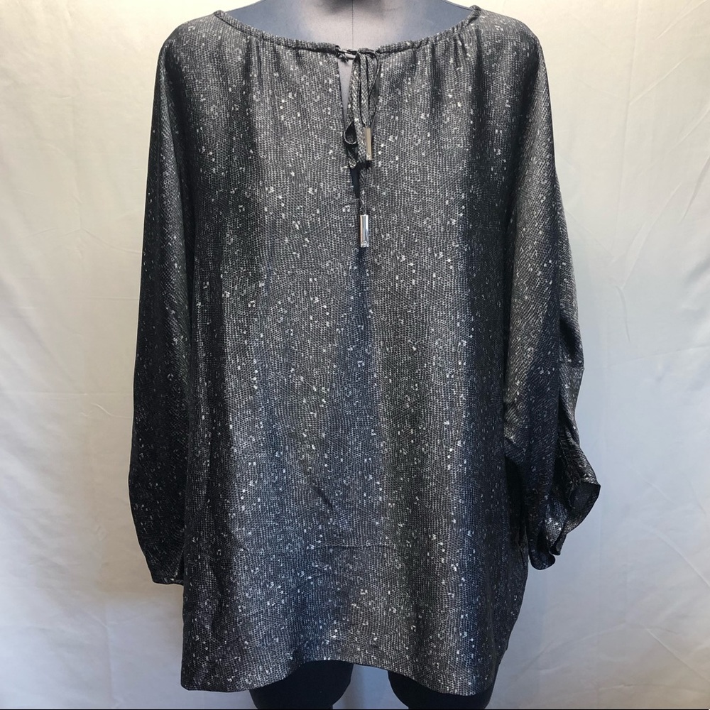Michael Kors peasant blouse ruched sleeves NWOT